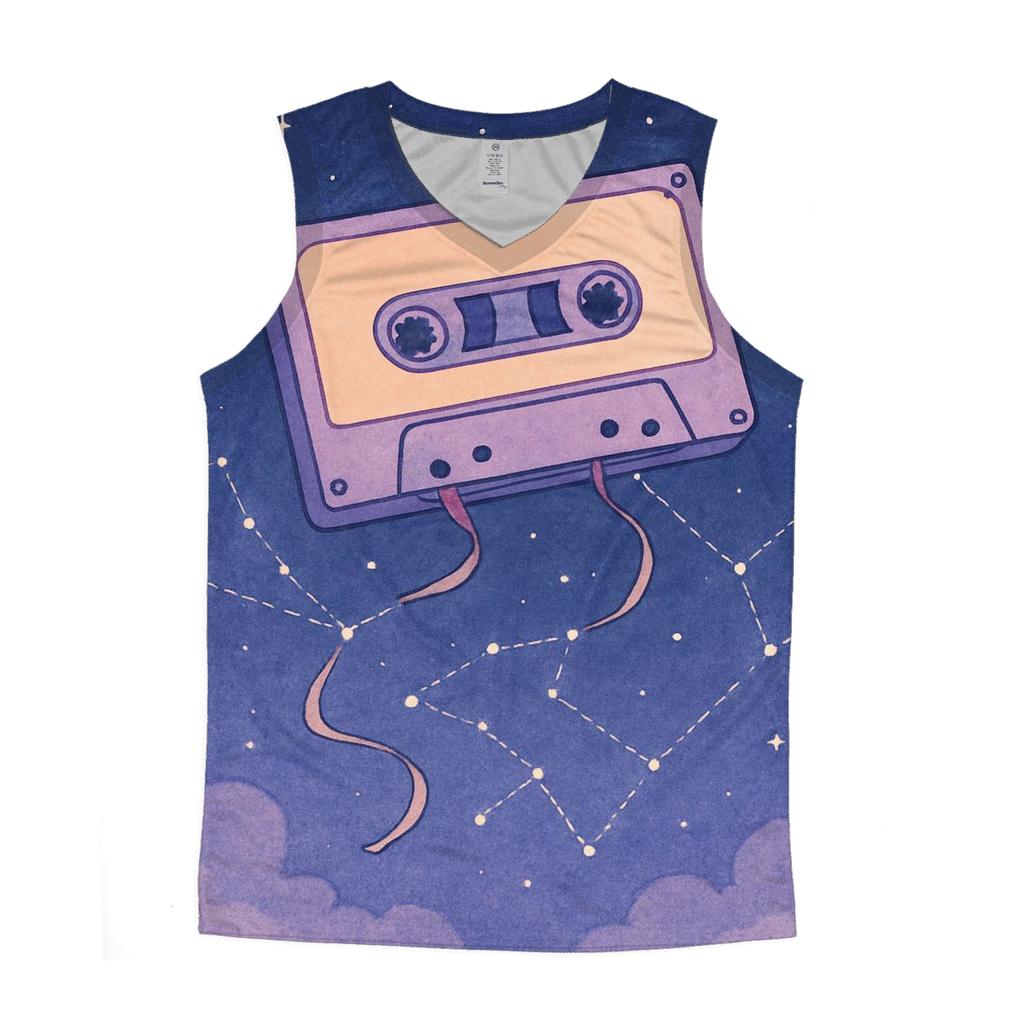 Cassette Constellation Map trendy fitted tank tops