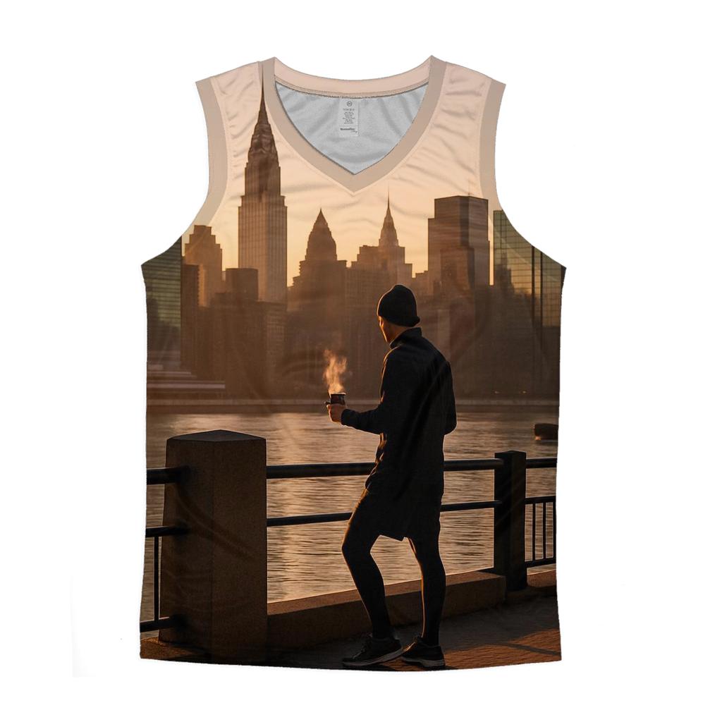 First Light Over Midtown From Roosevelt Island Promenade personalized athletic tanks