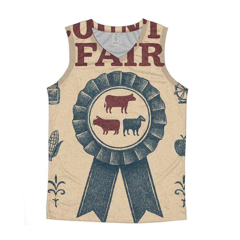 Aged County Fair Prize Ribbon Poster personalized athletic tanks