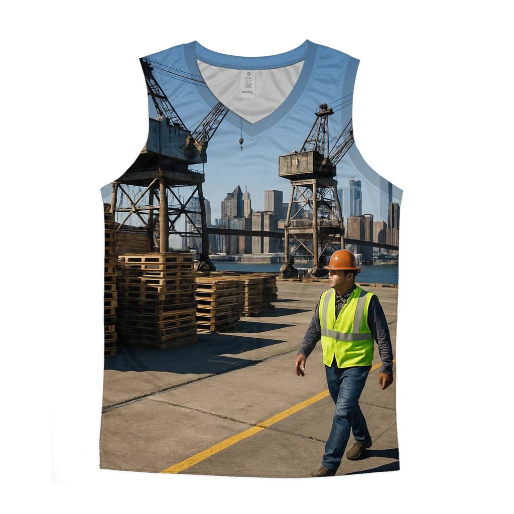 Working Waterfront View From Brooklyn Navy Yard cotton sleeveless tops