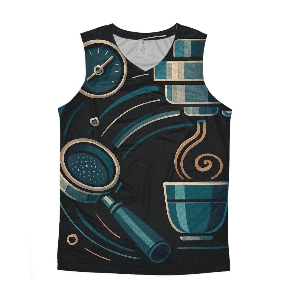 Espresso Arc Mechanism graphic print tank tops