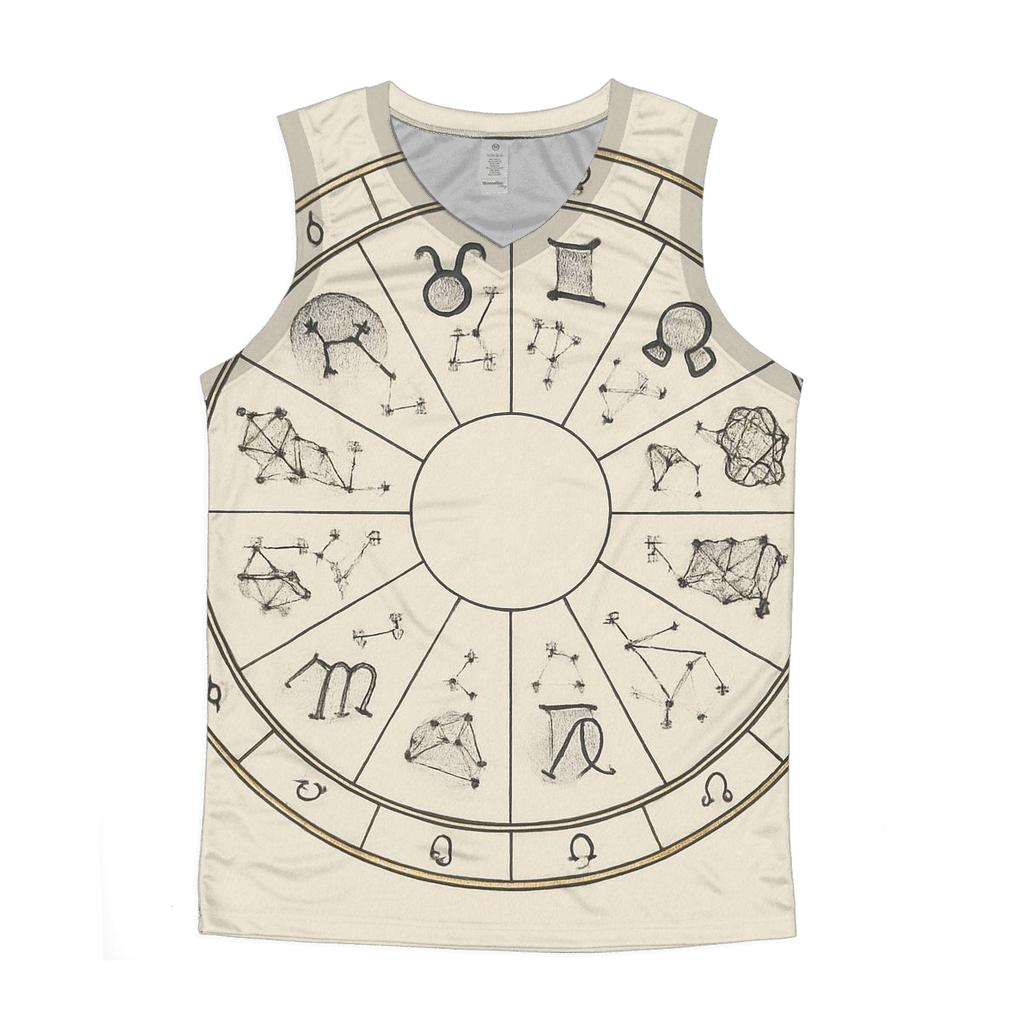Zodiac Wheel With Planetary Dignities Chart graphic print tank tops