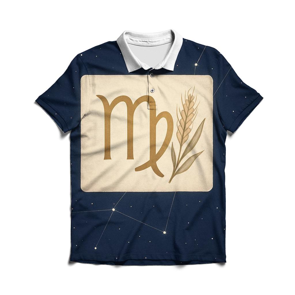 Virgo Sheaf Of Wheat Star Map stylish collar polo tees