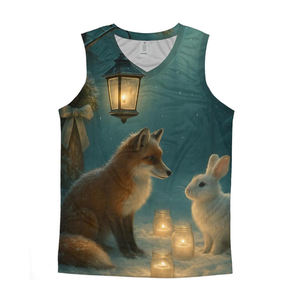 Forest Lantern Gathering On Christmas Eve sports performance tank tops