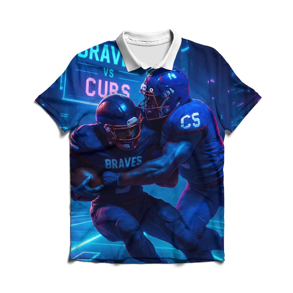 Neon Skybridge Clash Braves Vs Cubs casual sports polo shirts