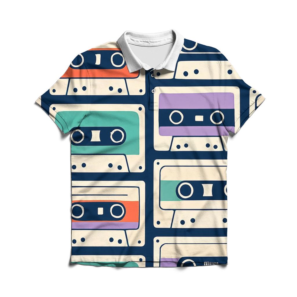 Cassette Label Color Block Parade stylish collar polo tees