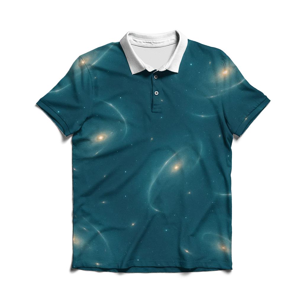 Gravitational Lens Arc Lattice designer slim fit polos