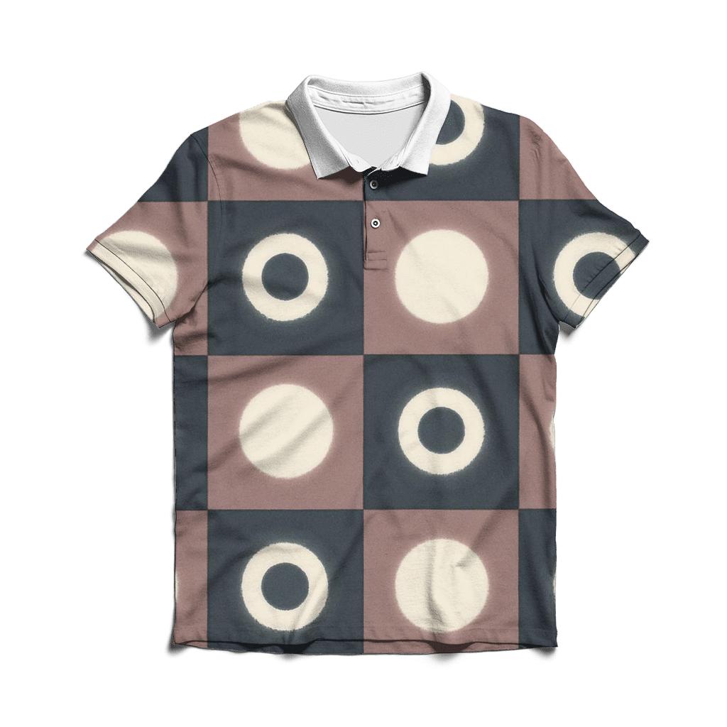 Itajime Lunar Eclipse Tile Grid classic pique polos