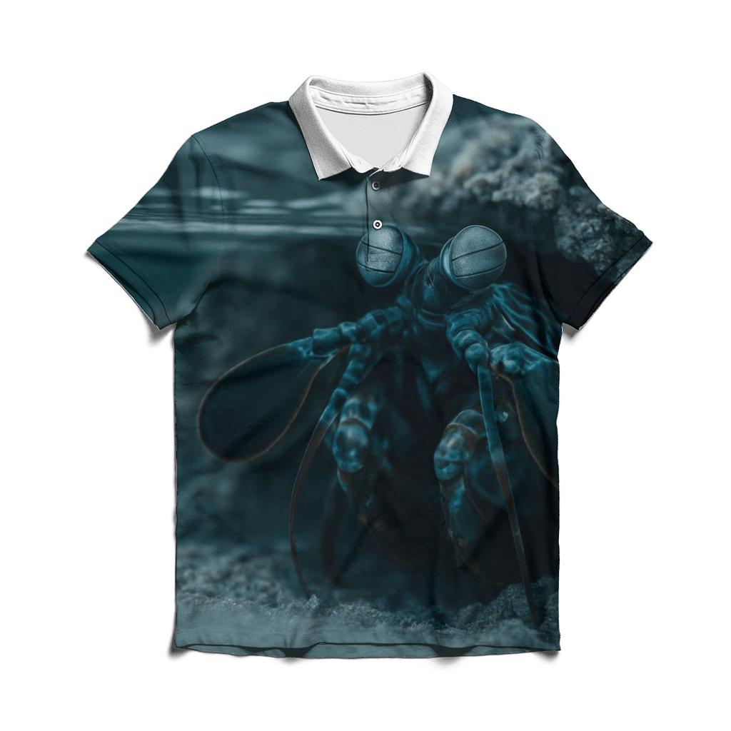 Tidepool Prism Peacock Mantis Shrimp premium cotton polo shirts