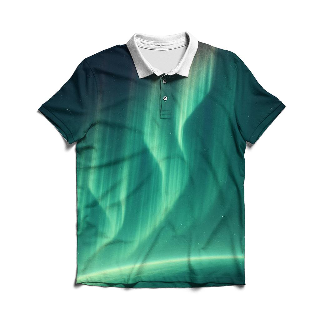 Aurora Ribbon Over Polar Limb casual sports polo shirts