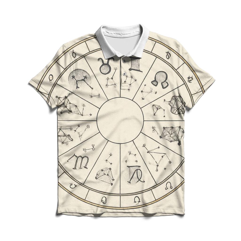 Zodiac Wheel With Planetary Dignities Chart personalized polo shirts