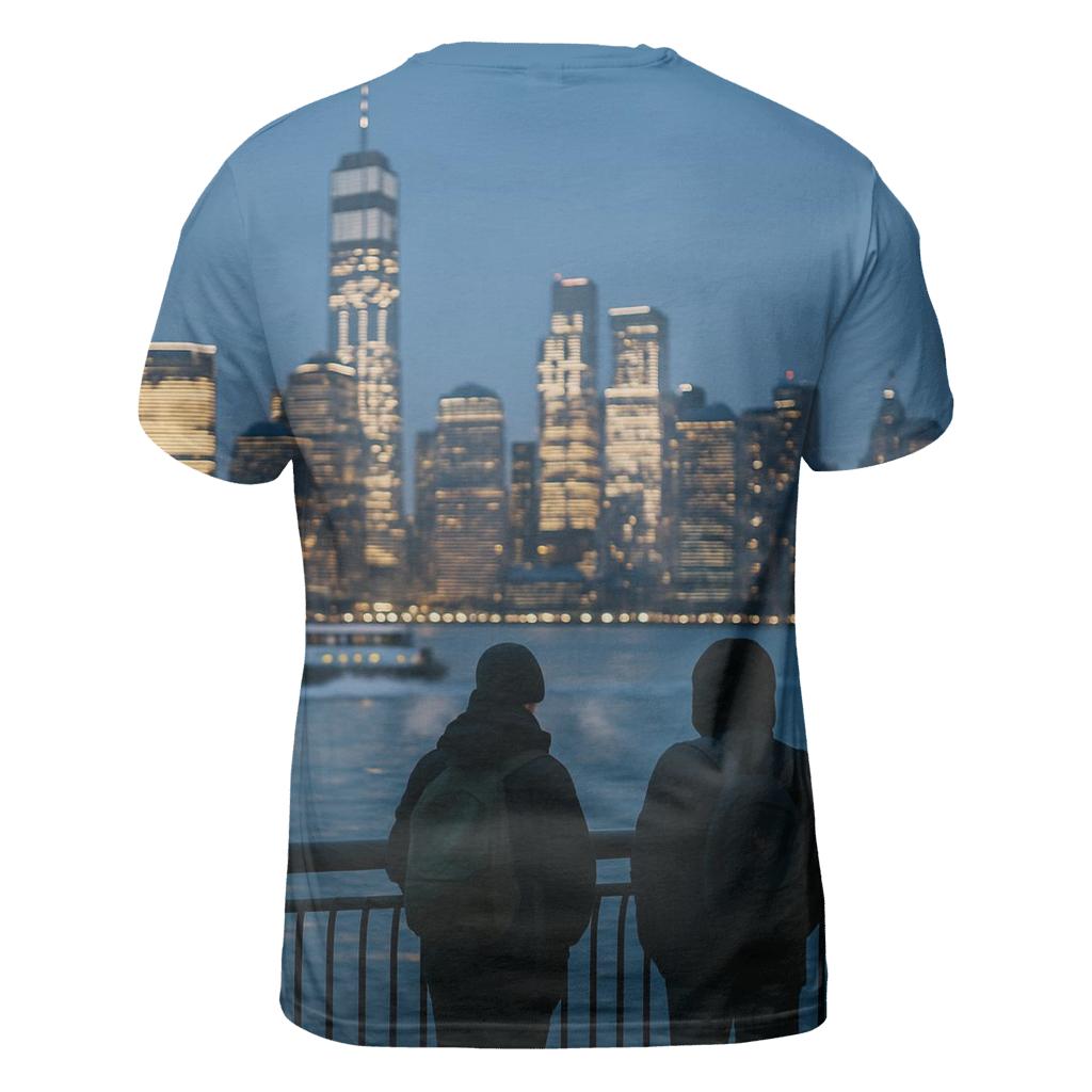 Blue Hour Commute From Hoboken Pier designer pattern shirts