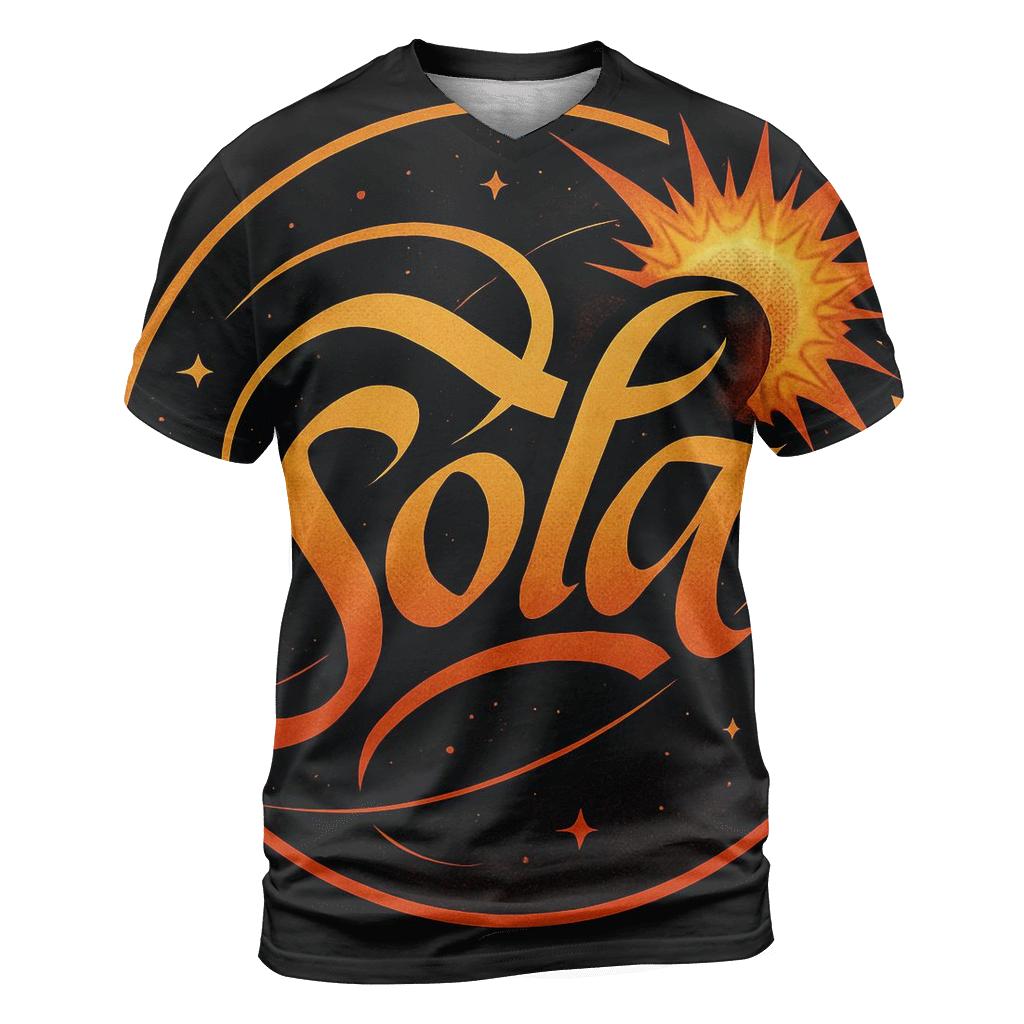 Solar Flare Calligraphy Emblem unique graphic print tees
