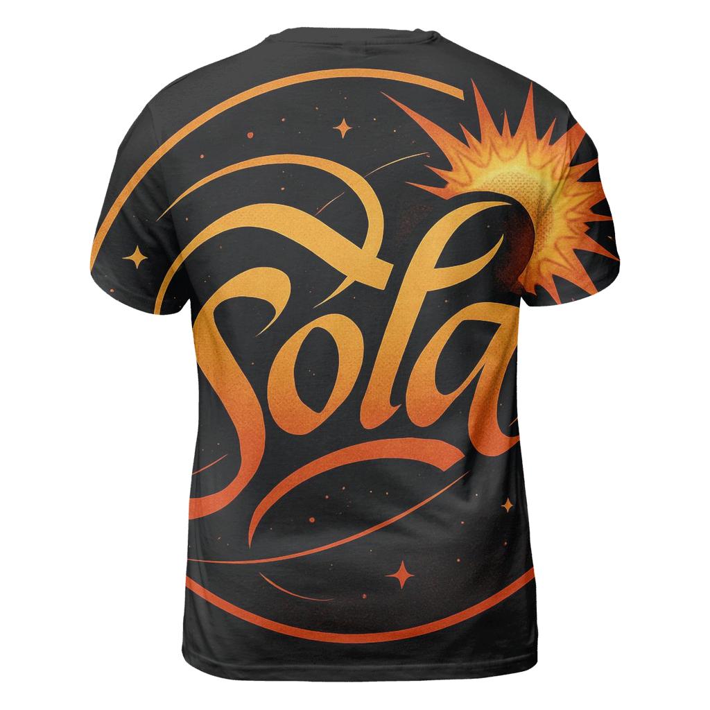Solar Flare Calligraphy Emblem unique graphic print tees