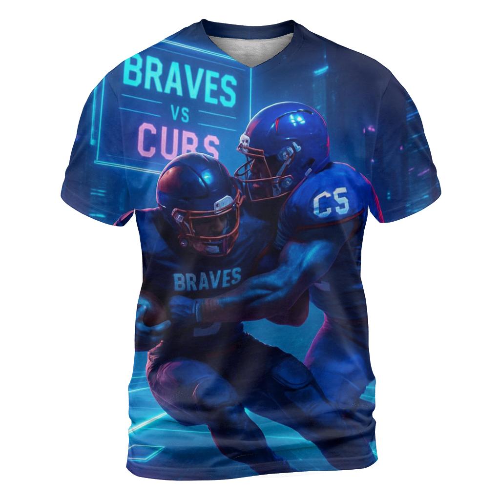 Neon Skybridge Clash Braves Vs Cubs trendy printed shirt styles