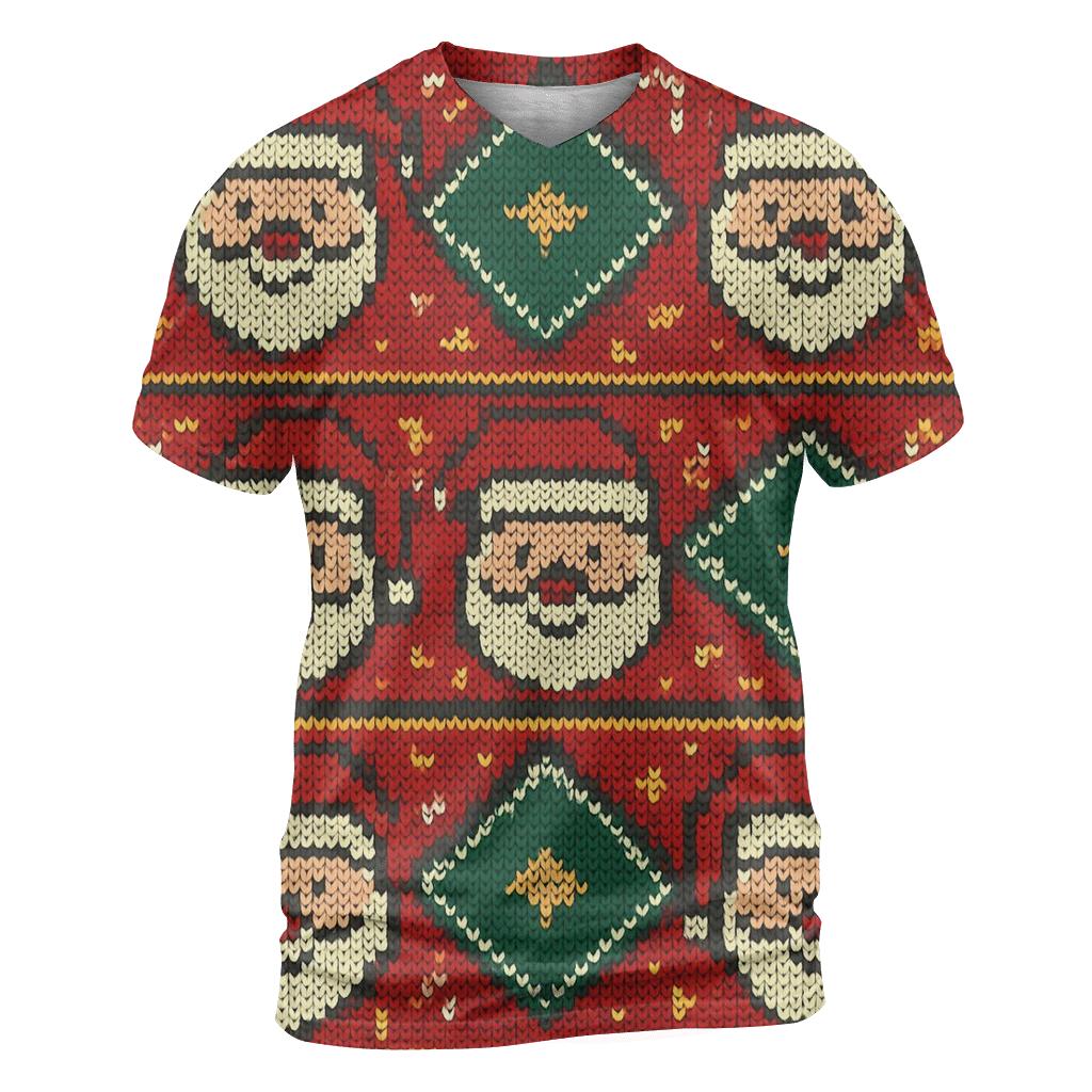 Tacky Santa Sweater Medalion Bands Design unique graphic print tees