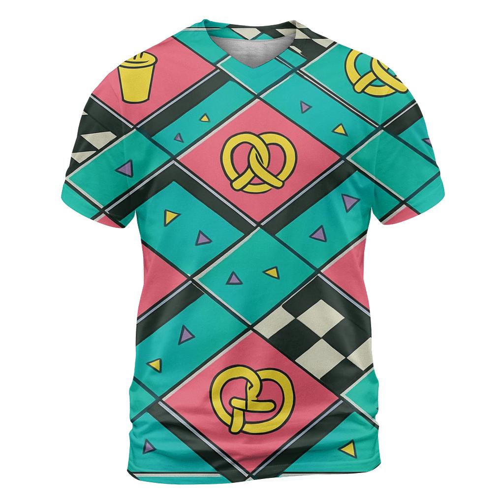 Mall Food Court Neon Tiles trendy printed shirt styles