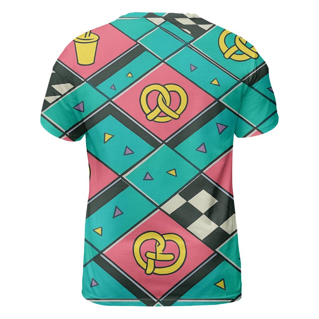 Mall Food Court Neon Tiles trendy printed shirt styles