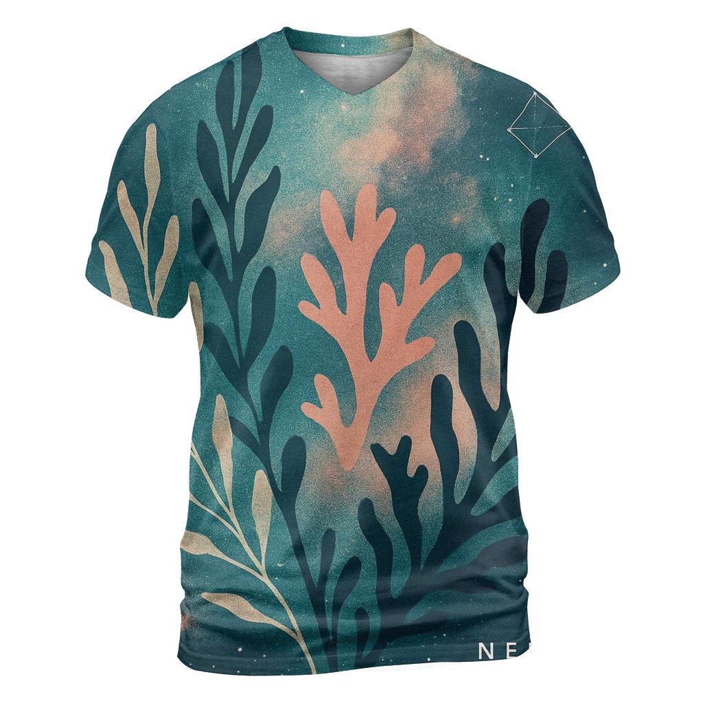 Deep Sea Nebula Botanical Collage personalized full print shirts