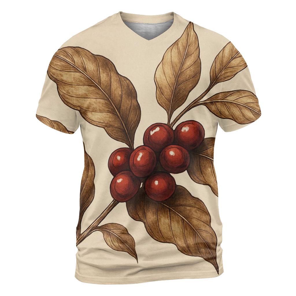 Cherry Branch Luster artistic all-over print tops