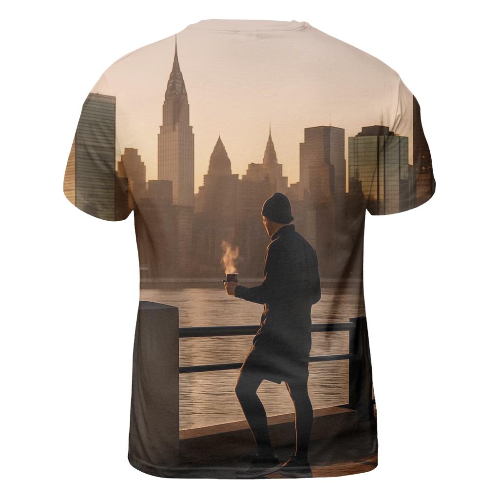 First Light Over Midtown From Roosevelt Island Promenade unique graphic print tees