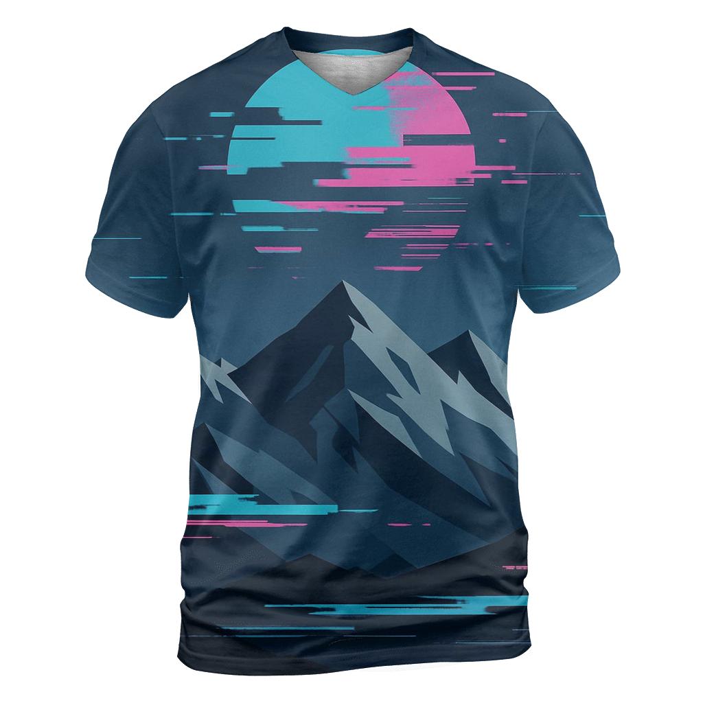 Glitch Horizon Mountain Poster personalized full print shirts