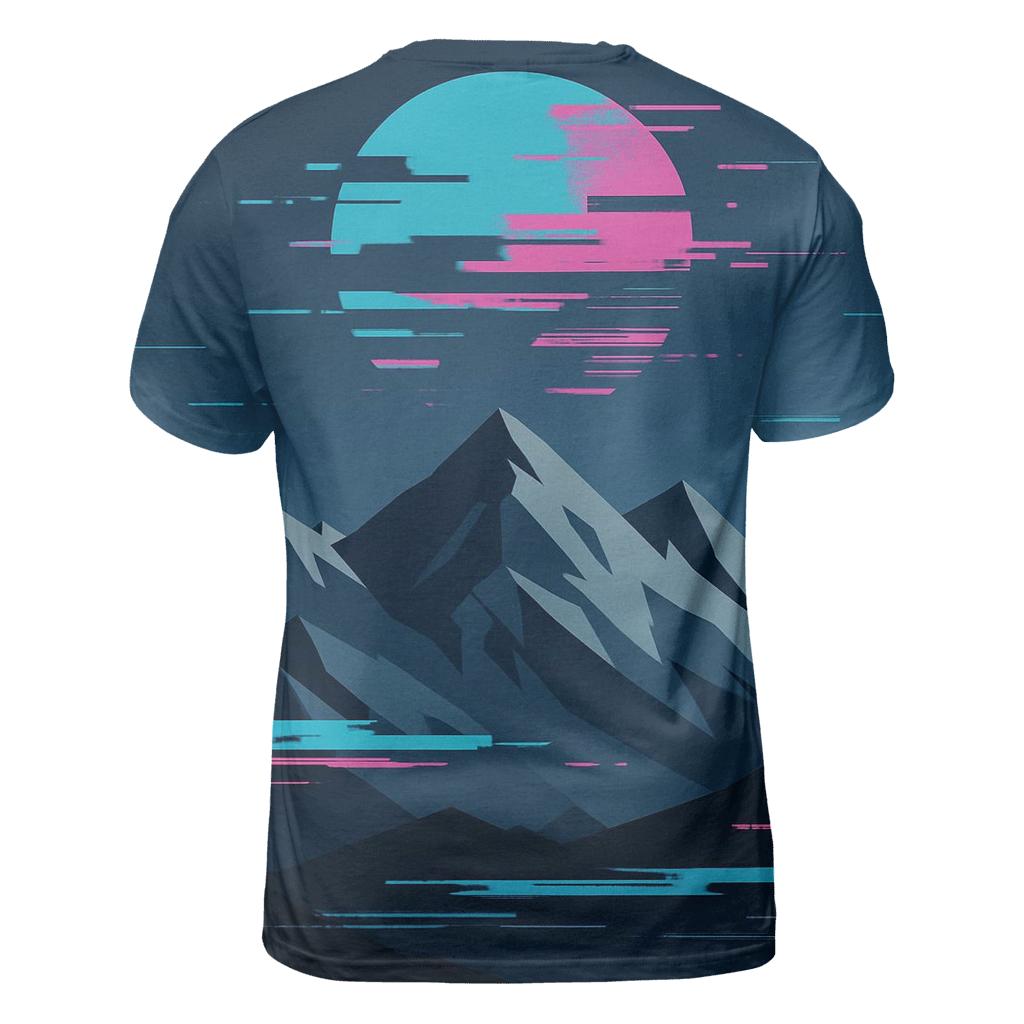 Glitch Horizon Mountain Poster personalized full print shirts