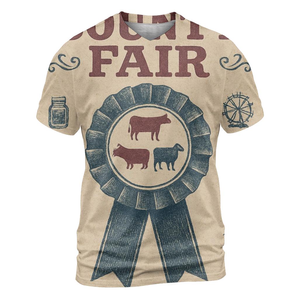 Aged County Fair Prize Ribbon Poster creative print fashion shirts