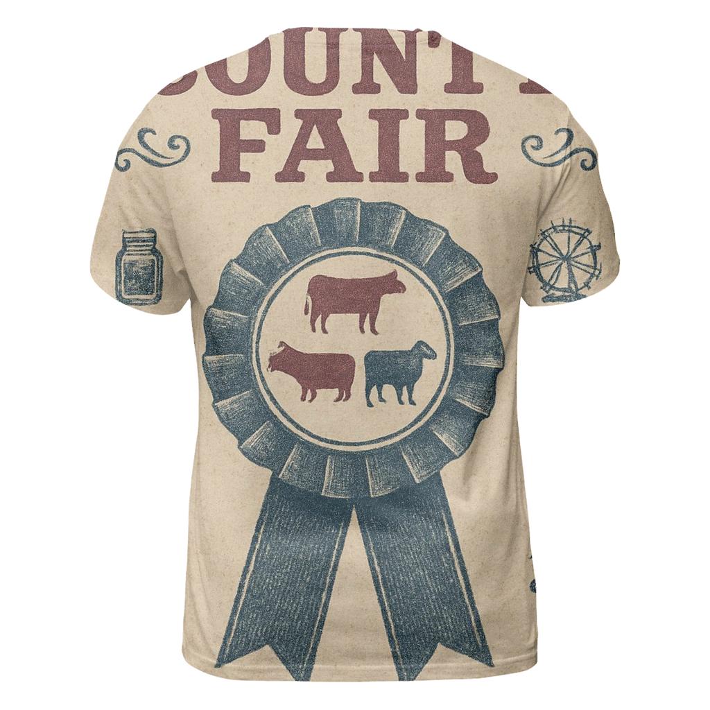 Aged County Fair Prize Ribbon Poster creative print fashion shirts