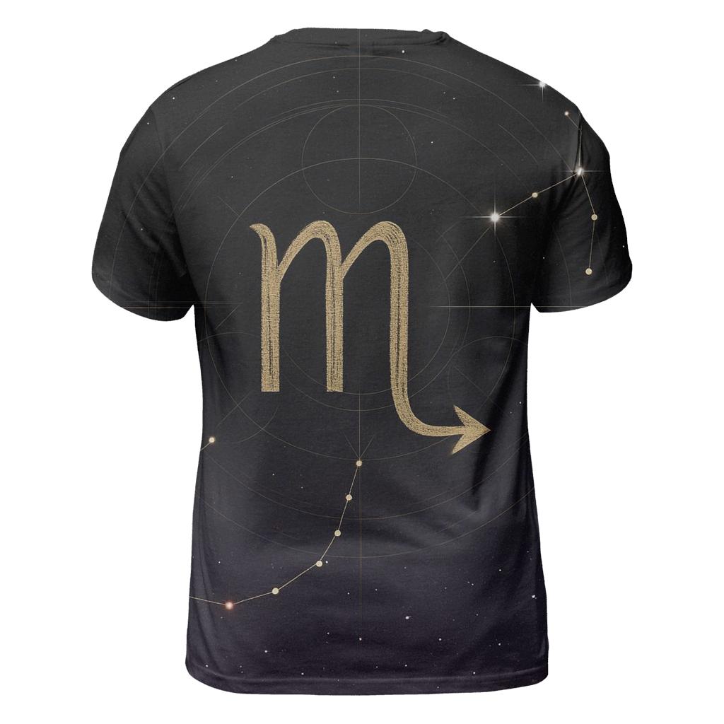 Scorpio J Tail Constellation Sigil unique graphic print tees
