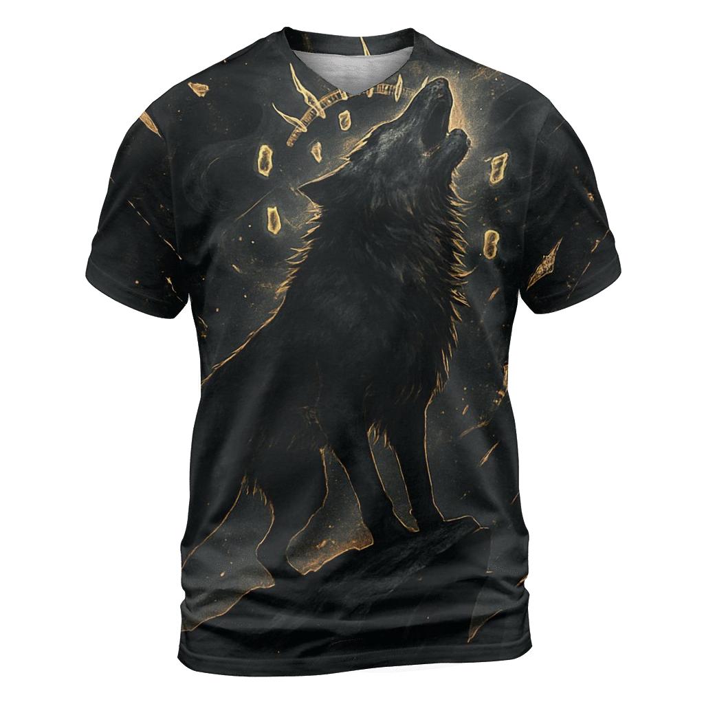 Obsidian Gold Bone Crown Howl unique graphic print tees