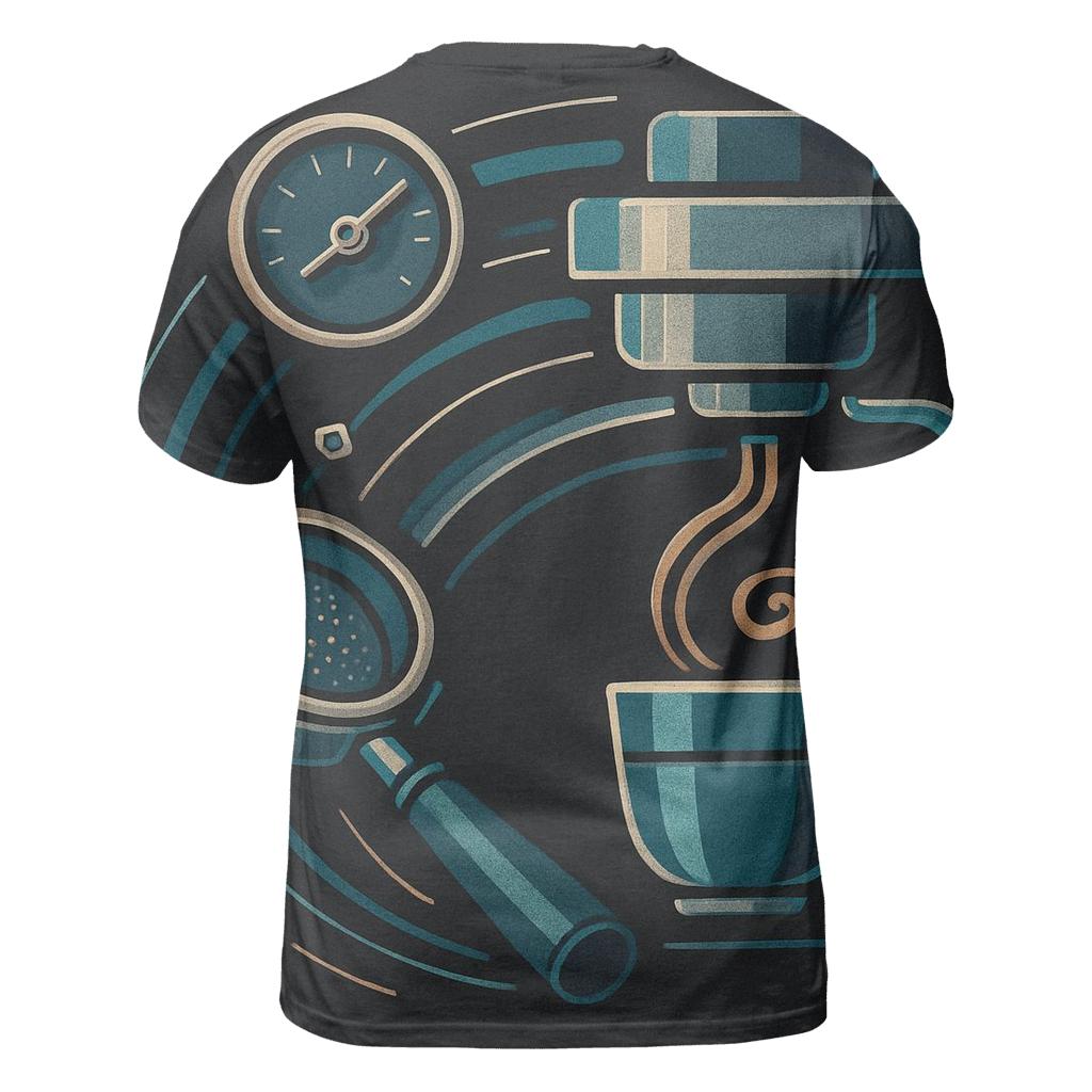 Espresso Arc Mechanism creative print fashion shirts