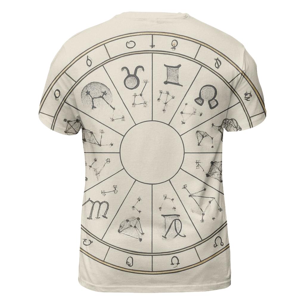 Zodiac Wheel With Planetary Dignities Chart unique graphic print tees