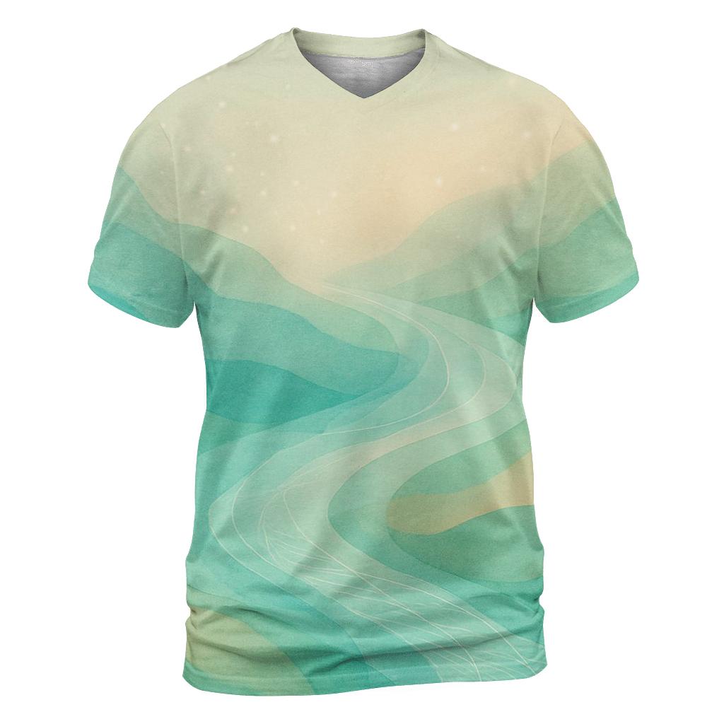 River Of Renewal artistic all-over print tops