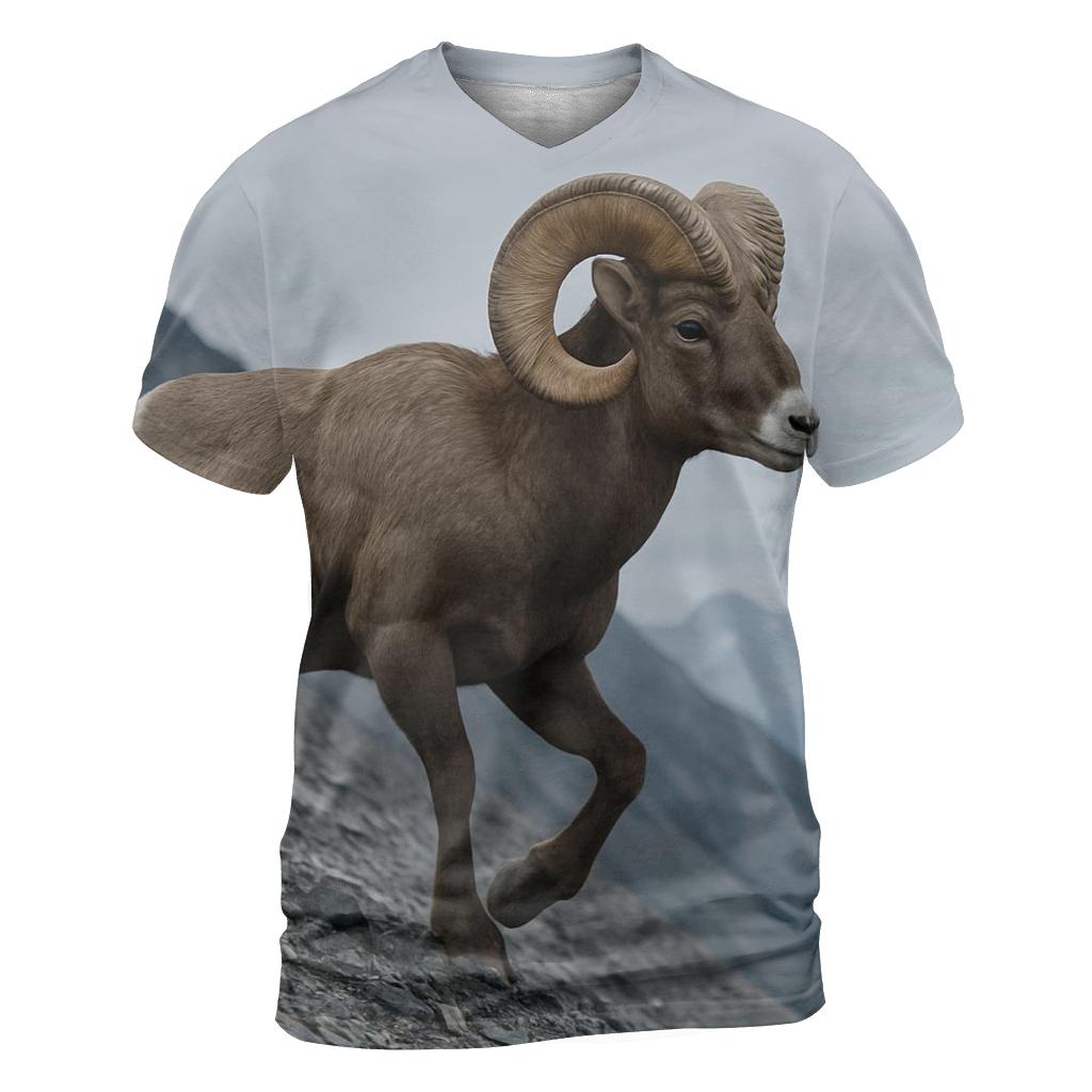 Scree Traverse Bighorn Ram artistic all-over print tops