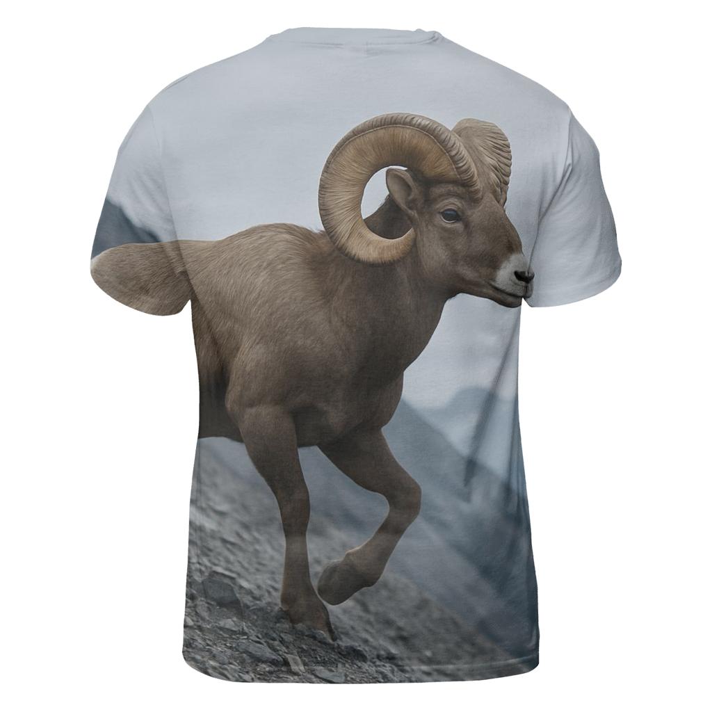 Scree Traverse Bighorn Ram artistic all-over print tops