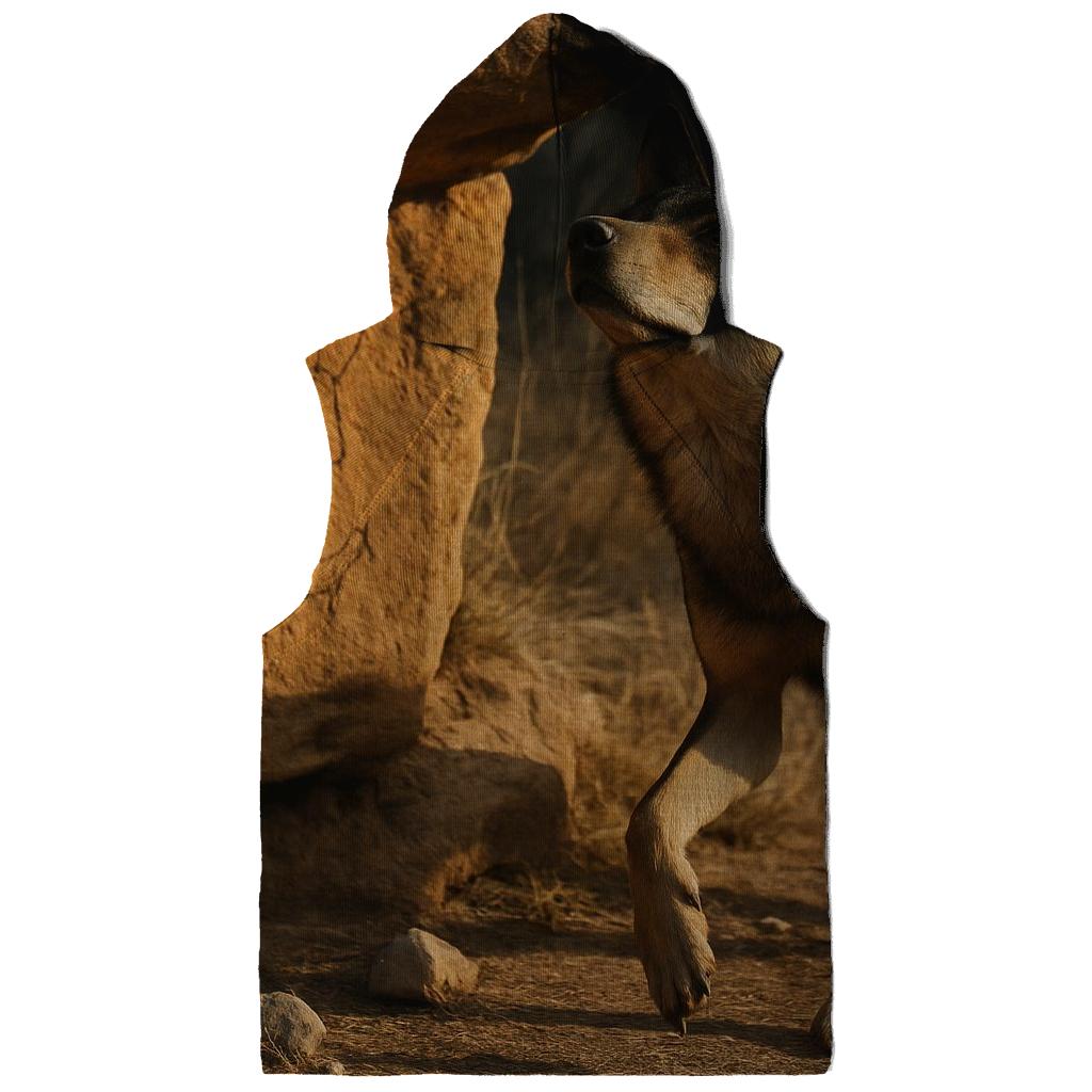Iberian Wolf At Ancient Rock Art Shelter printed hoodies