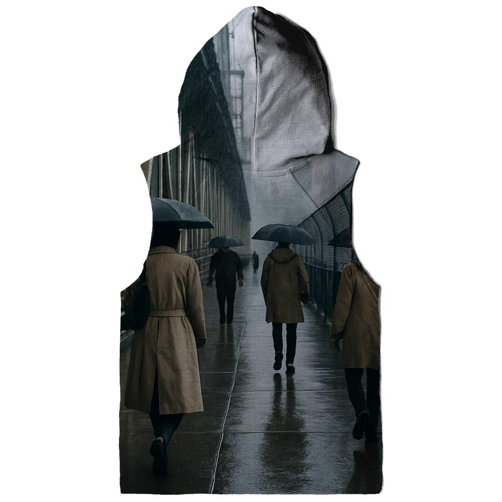 Rain Glossed Lower Manhattan From Manhattan Bridge Walkway zip-up hoodies