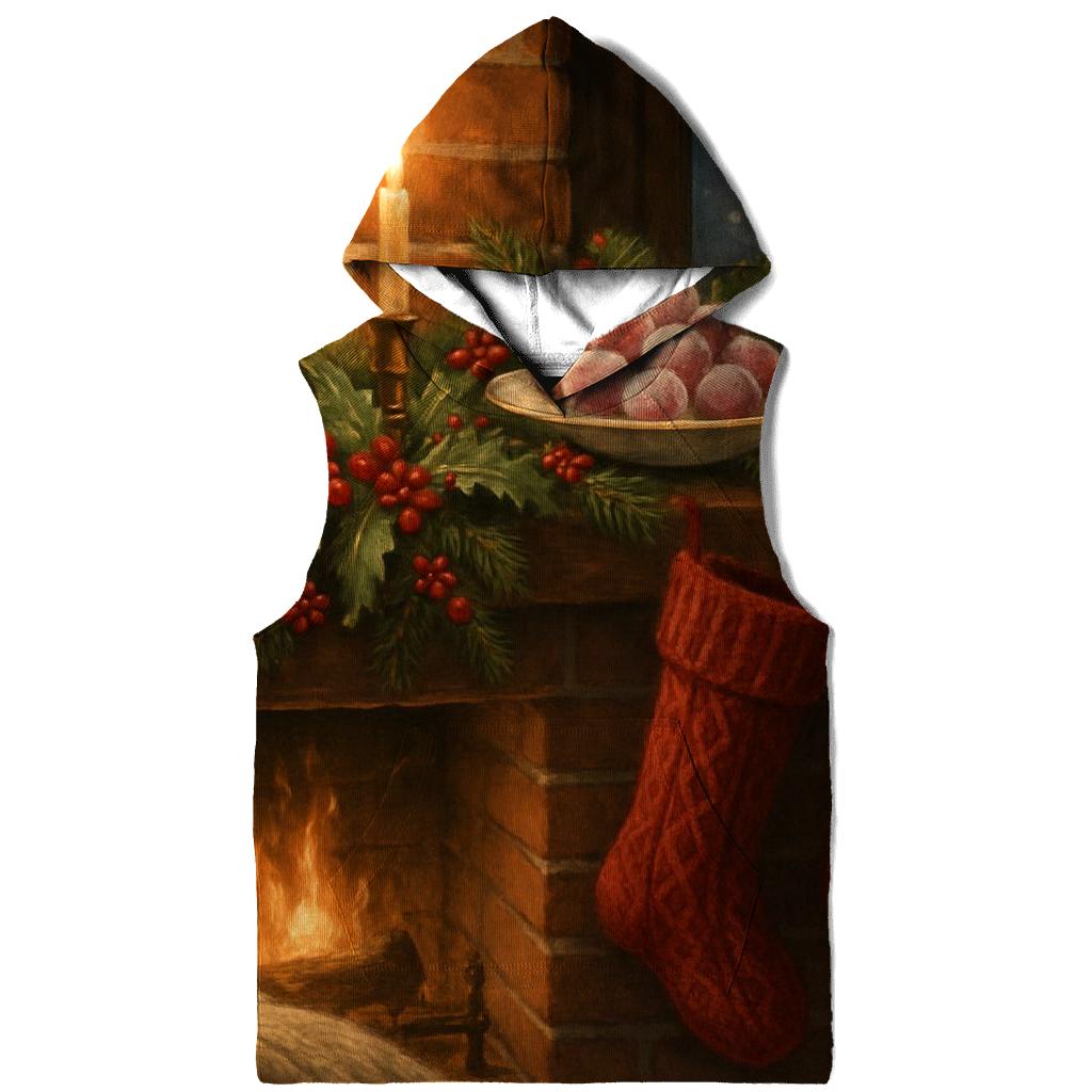 Candlelit Mantel Under Evergreen Snow custom hoodies