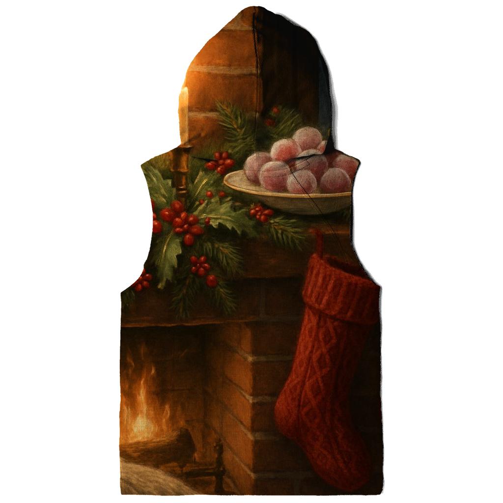 Candlelit Mantel Under Evergreen Snow custom hoodies