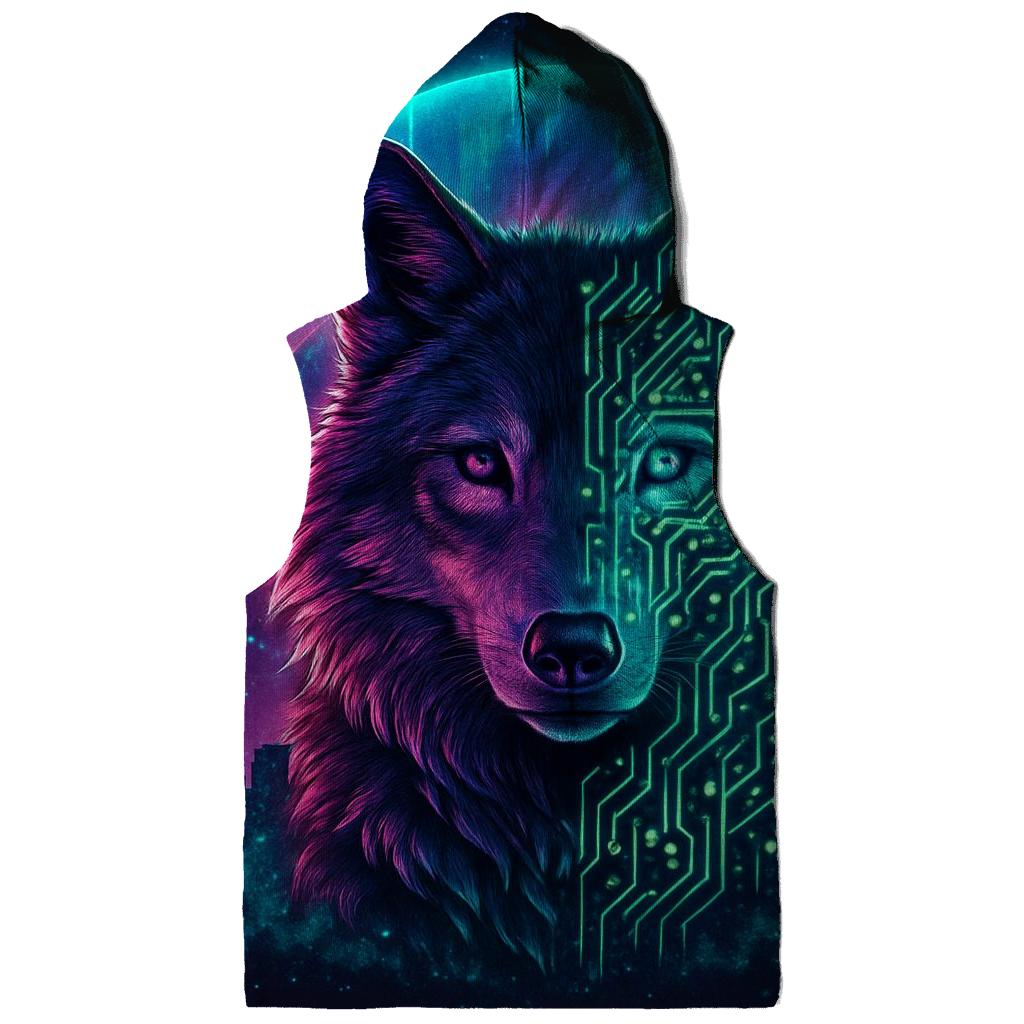 Aurora Circuit Wolf Sentinel hoodies fashion