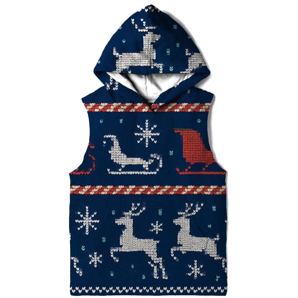 Reindeer Sleigh Road Stripe Grid Design hoodie styles