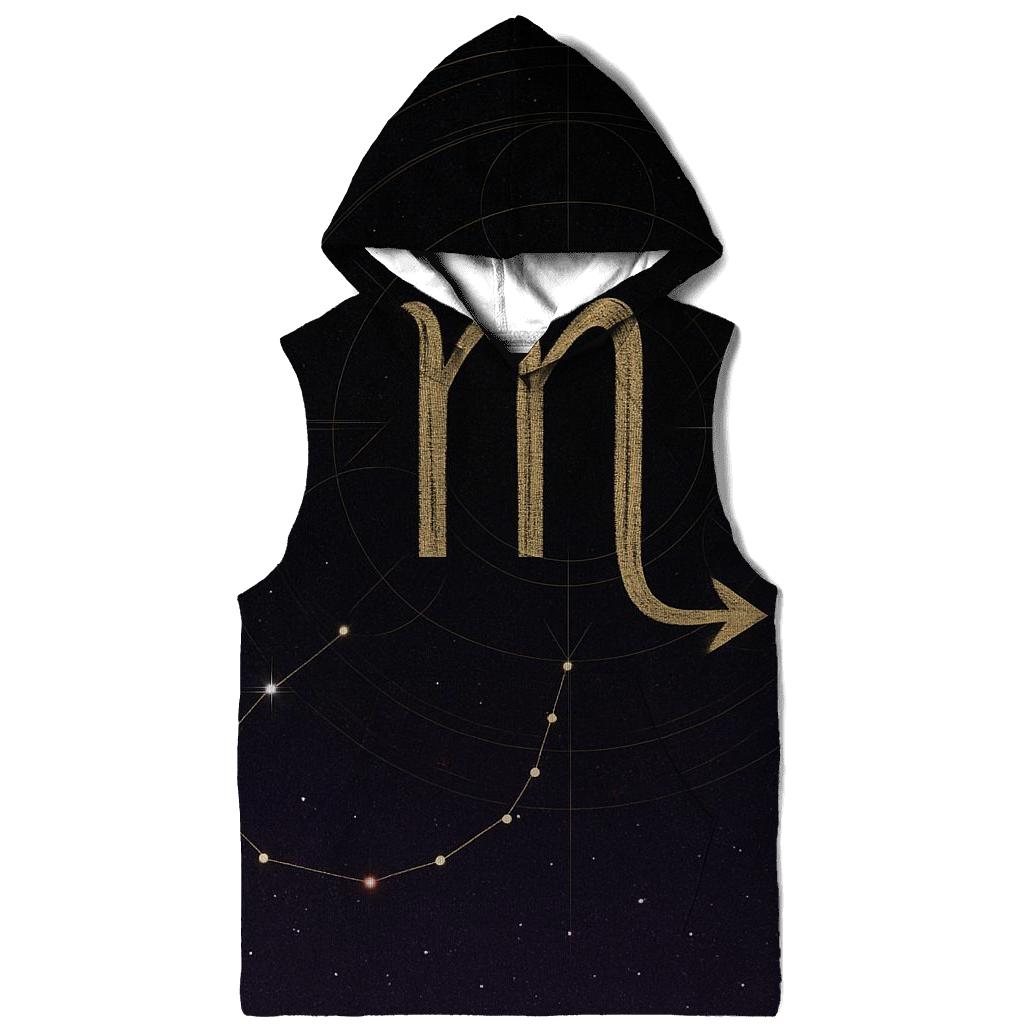 Scorpio J Tail Constellation Sigil zip-up hoodies