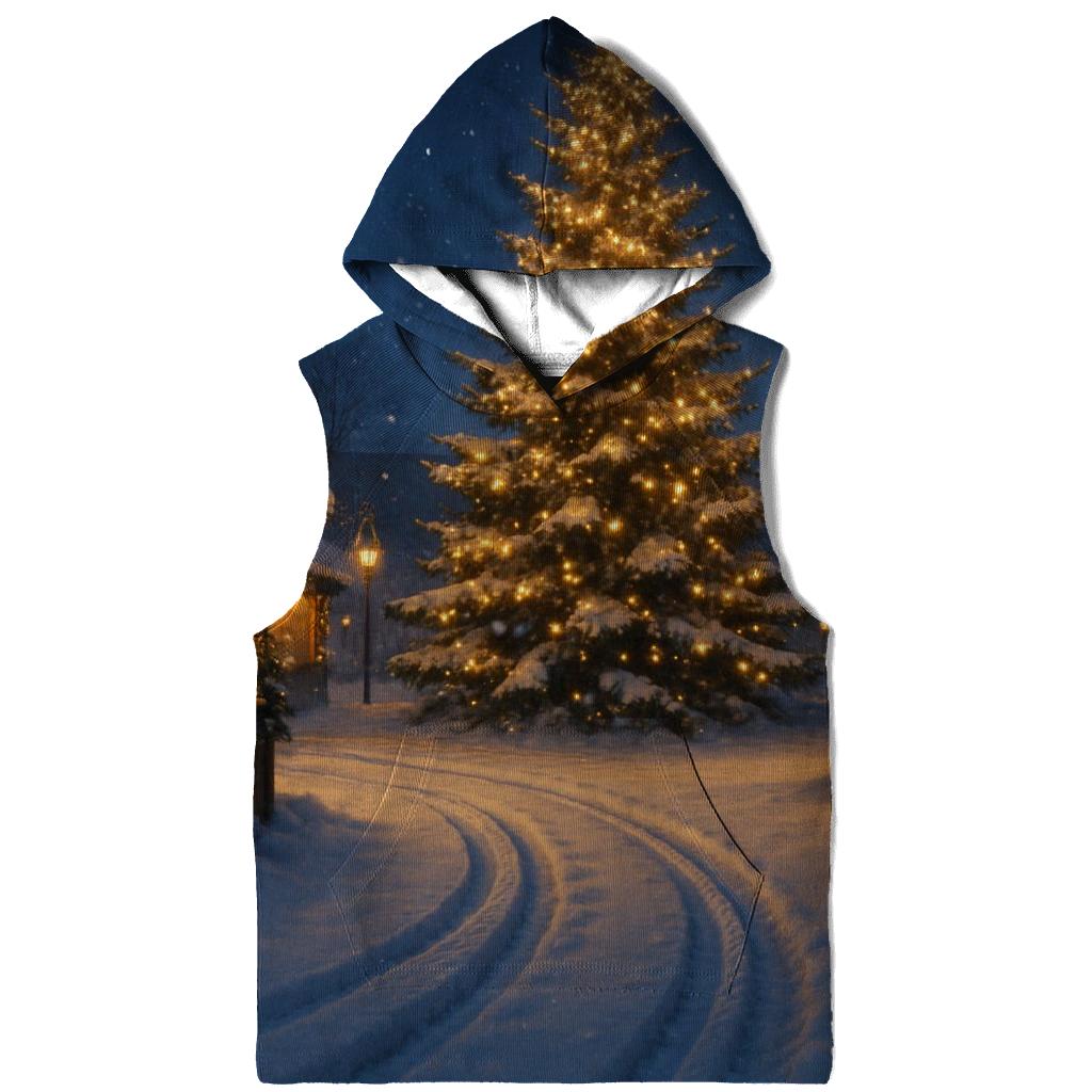 Midnight Sleigh Tracks Beside The Village Tree hoodie styles