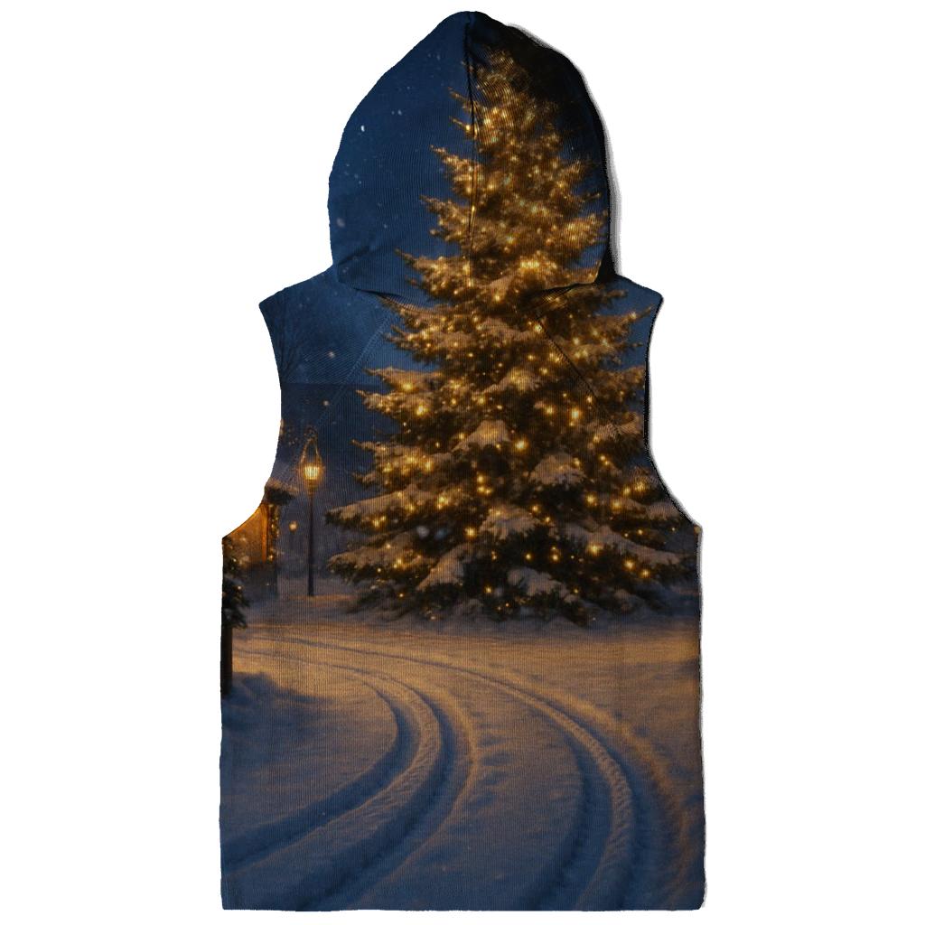 Midnight Sleigh Tracks Beside The Village Tree hoodie styles