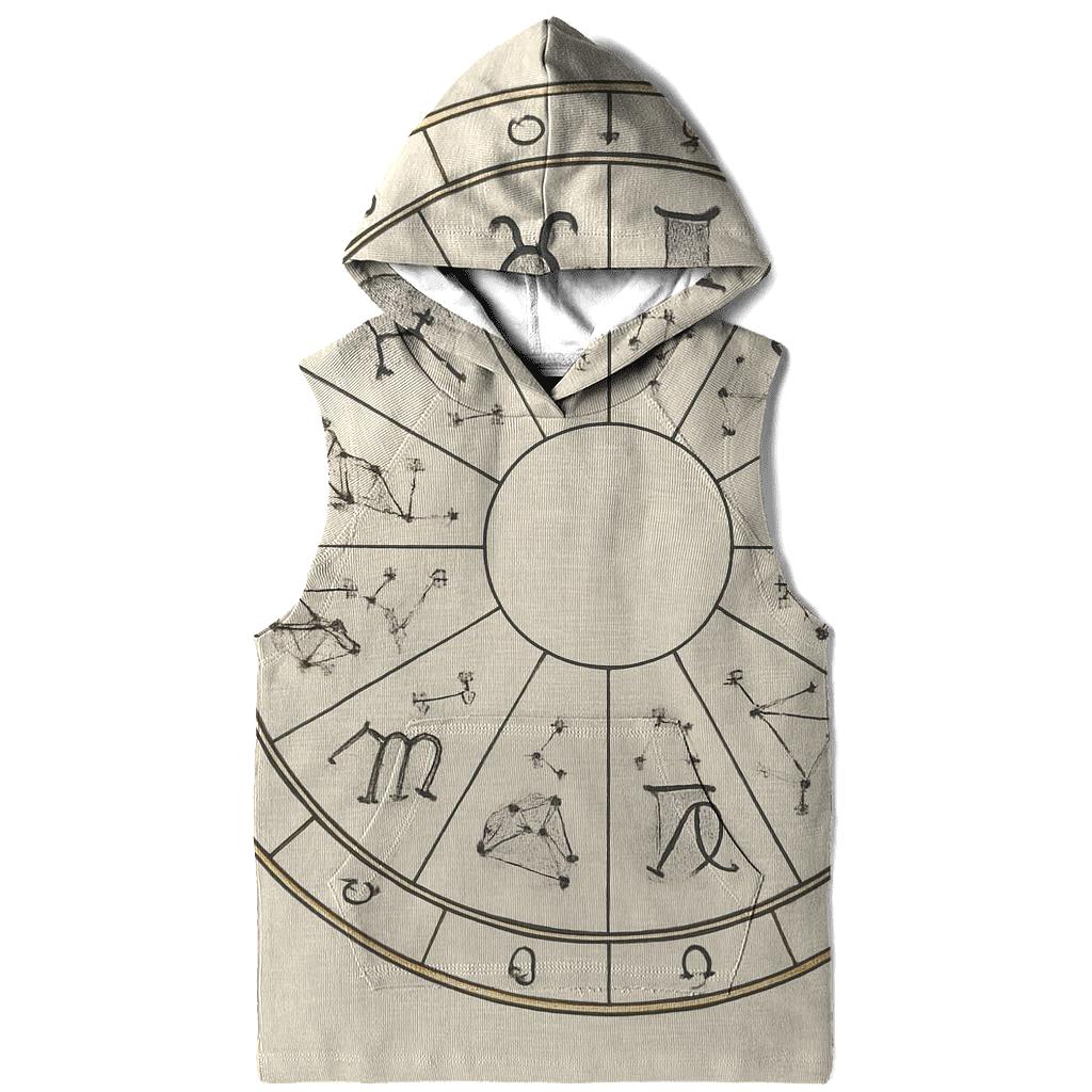 Zodiac Wheel With Planetary Dignities Chart zip-up hoodies