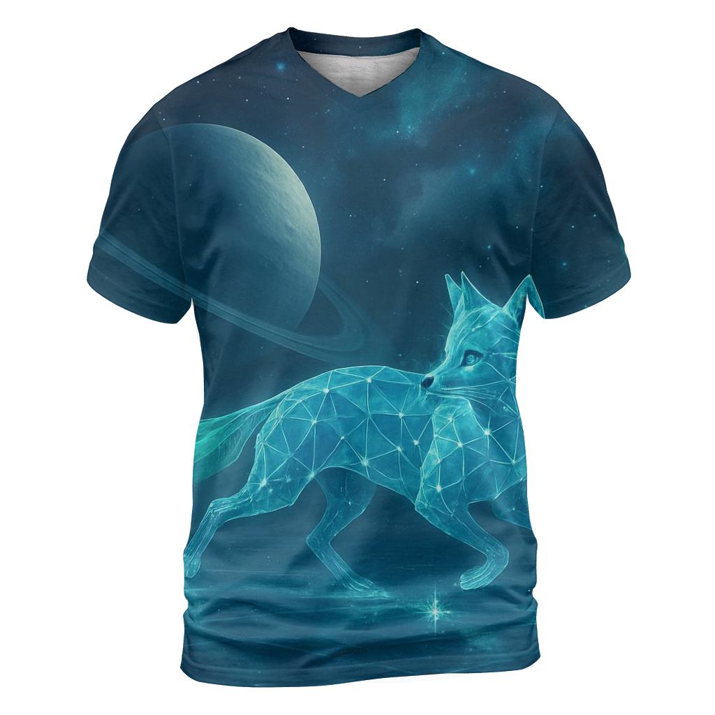 Aurora Fox Of The Polar Galaxy unique graphic print tees