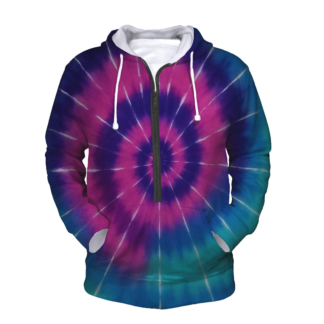 Nebula Spiral Overdye Whirlpool embroidered hoodies