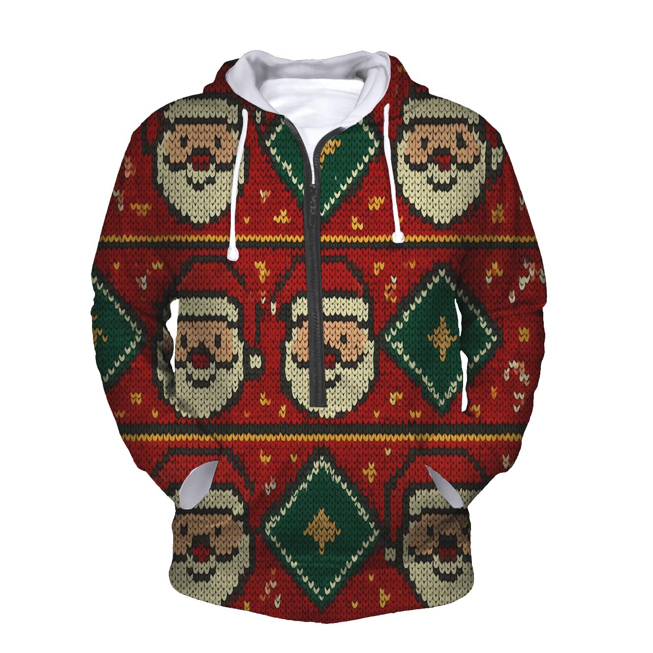 Tacky Santa Sweater Medalion Bands Design premium hoodies