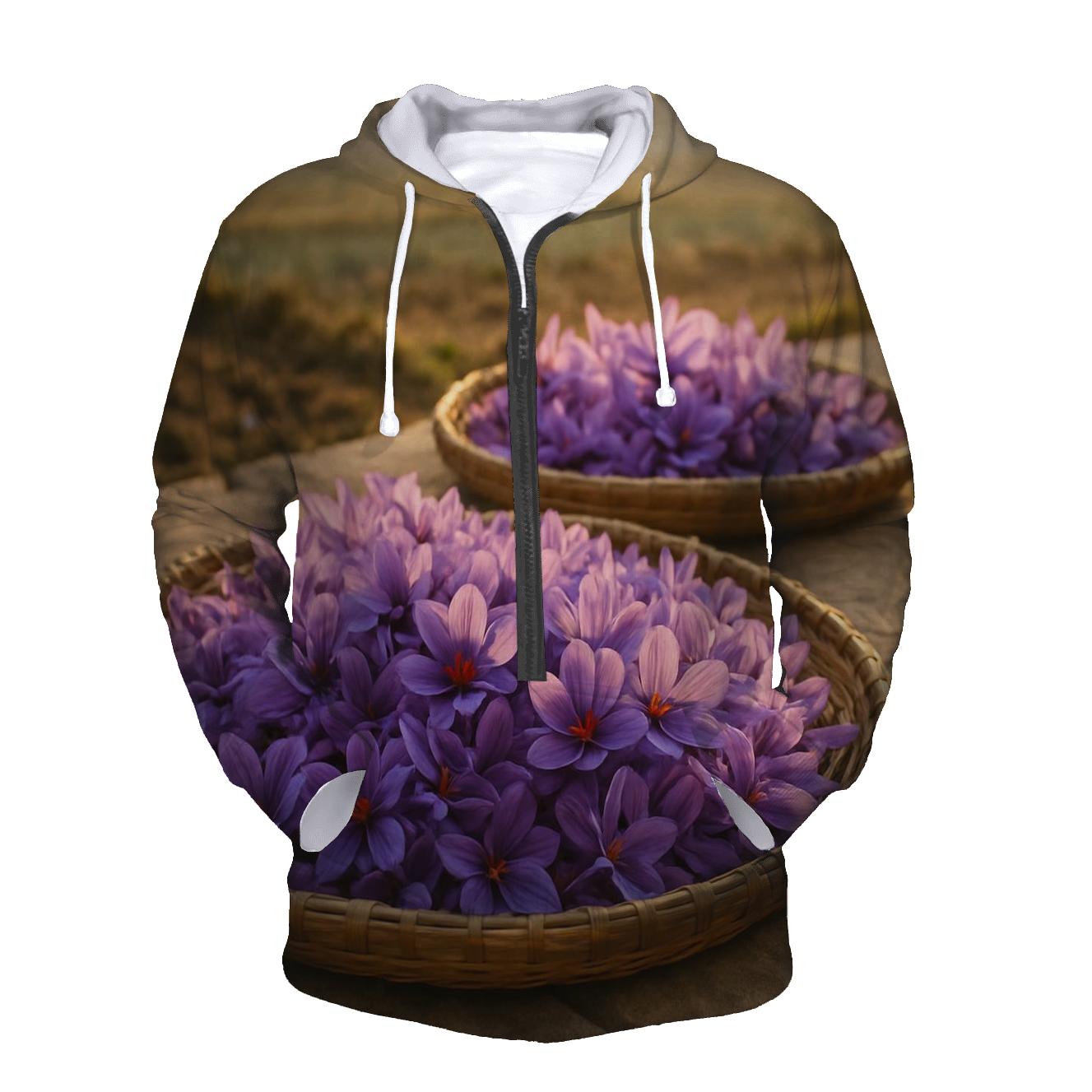 Saffron Crocus Harvest Trays At Dawn pullover hoodies